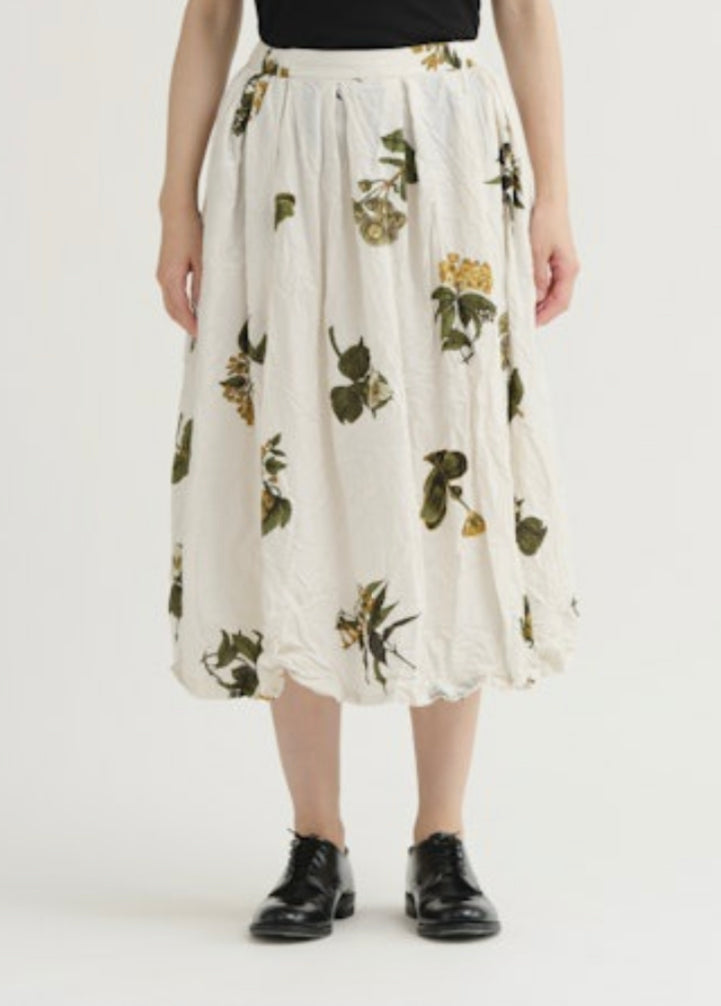 Summer Botanical Print Skirt