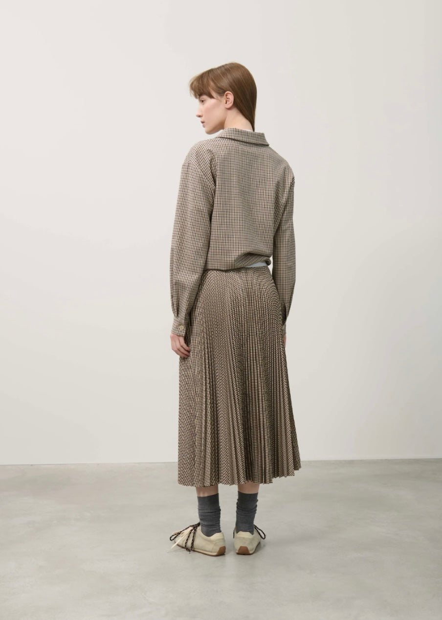 Pleated Skirt in Micro Check