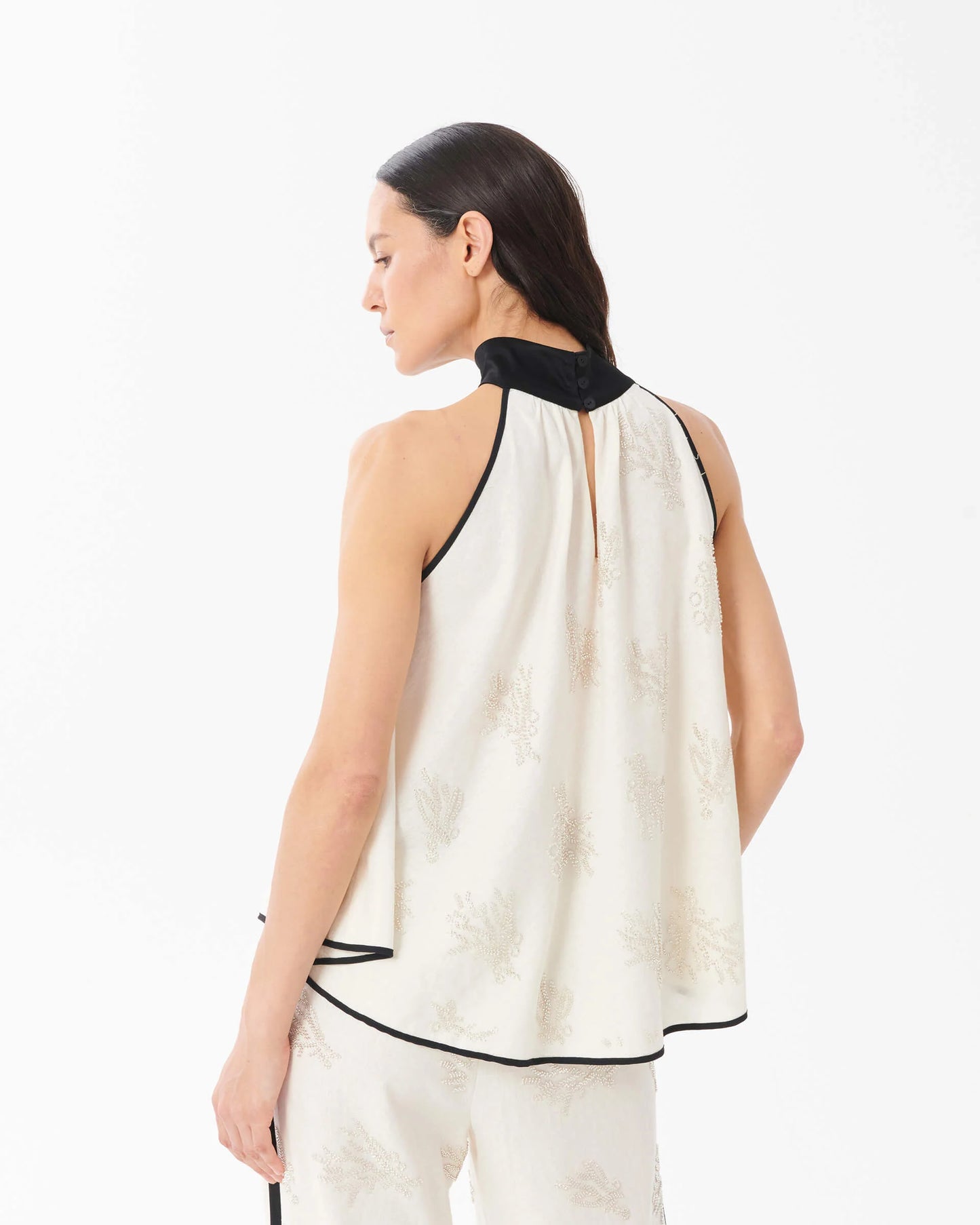 Embroidered Linen Top