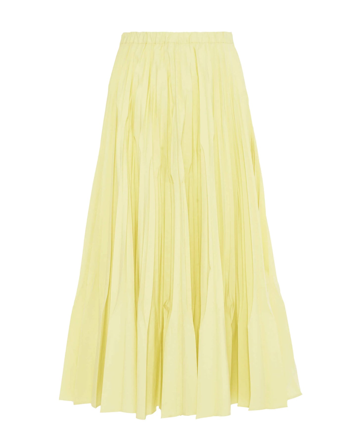 Midi Skirt w/ Curved Pleats