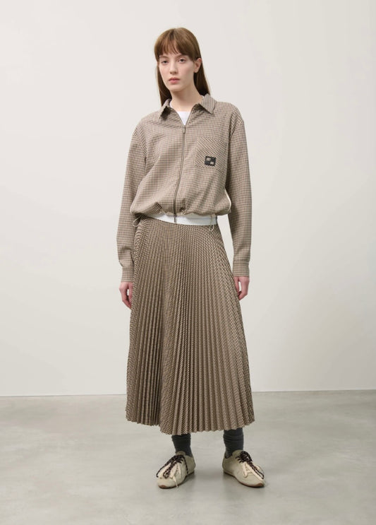 Pleated Skirt in Micro Check