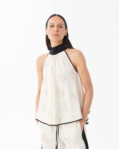 Embroidered Linen Top