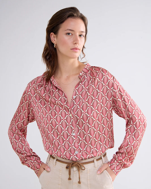 Red Print Blouse