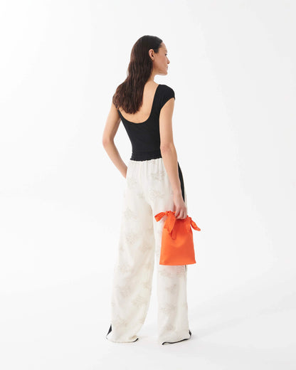 Embroidered Linen Trousers