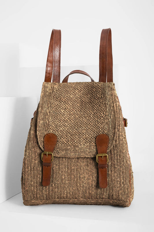 Vahiny Raffia Backpack