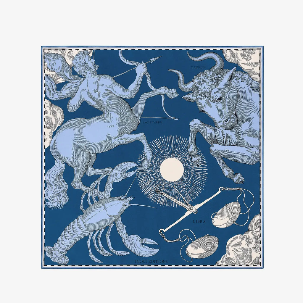 Square Astro Libra, Taurus, Sagittarius Scarf by Inoui Editions