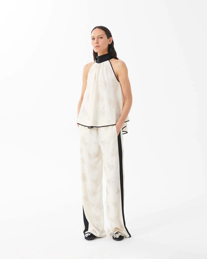 Embroidered Linen Trousers
