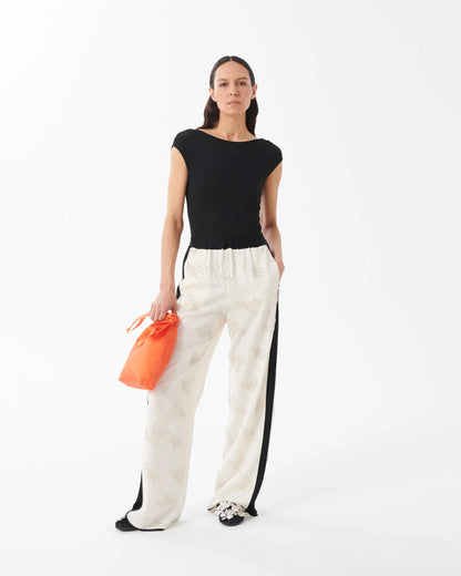 Embroidered Linen Trousers