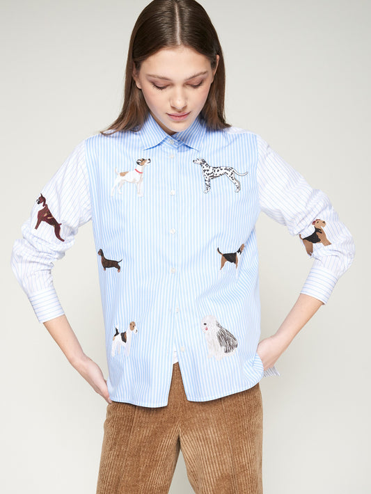 Dog Embroidery Shirt