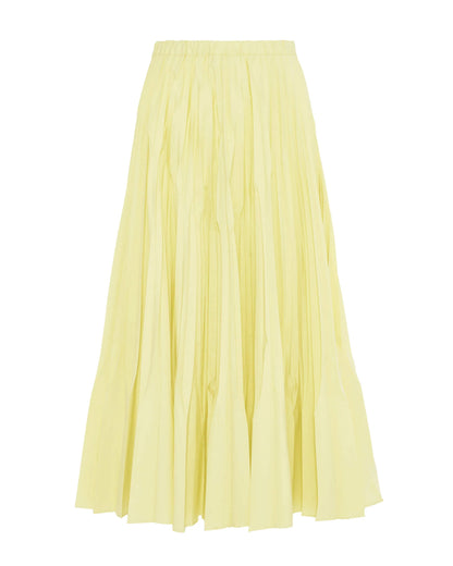 Midi Skirt w/ Curved Pleats