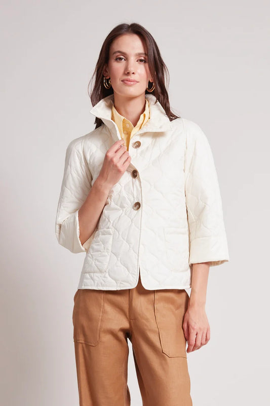 Tenley Quilted Wave 3/4 Sleeve Jacket