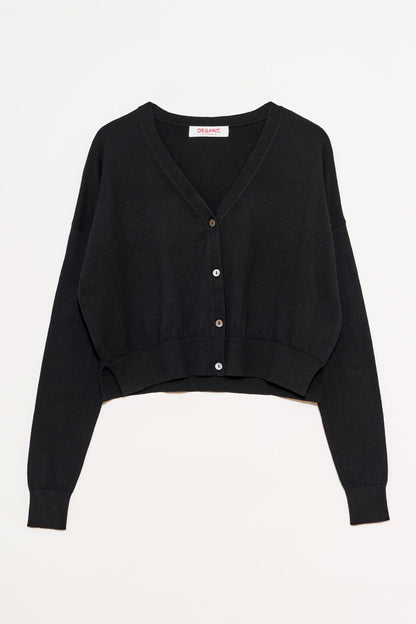 Cotton Cashmere Cropped Cardigan by Organic John Patrick