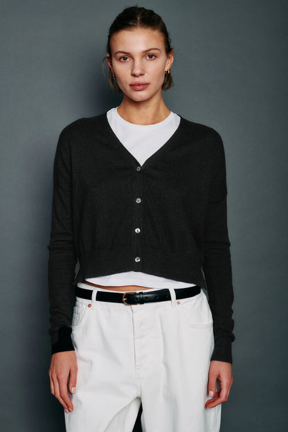 Cotton Cashmere Cropped Cardigan by Organic John Patrick