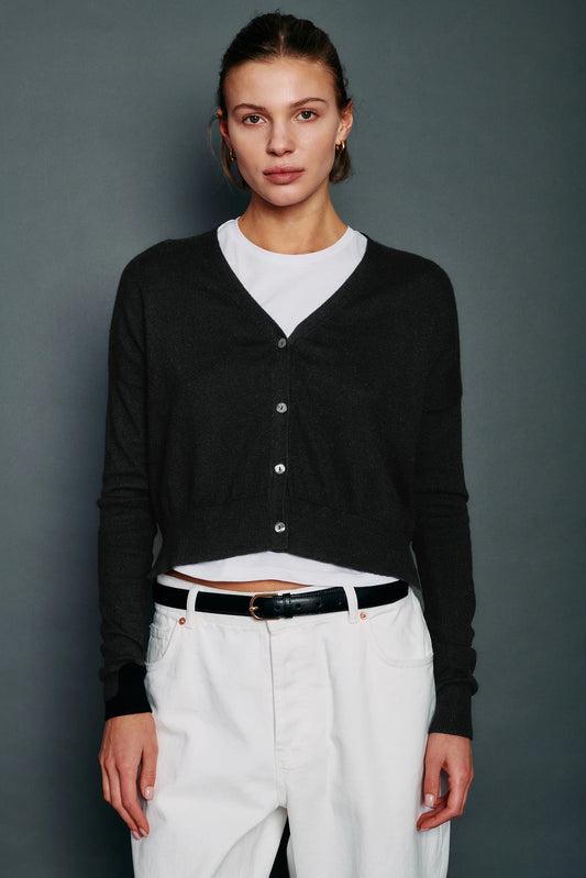 Cotton Cashmere Cropped Cardigan by Organic John Patrick