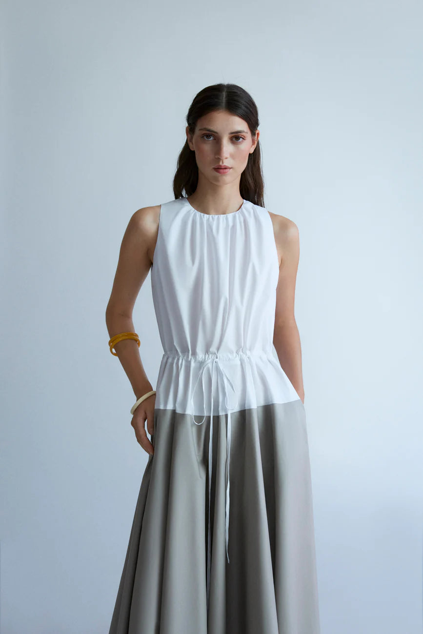 Color Block Poplin Dress