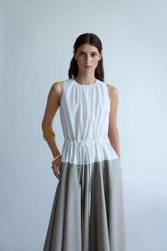 Color Block Poplin Dress