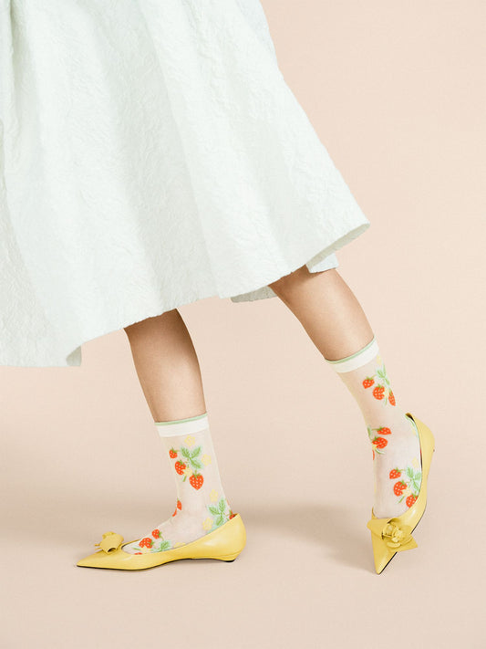 Sheer Strawberry Socks by Hansel from Basel