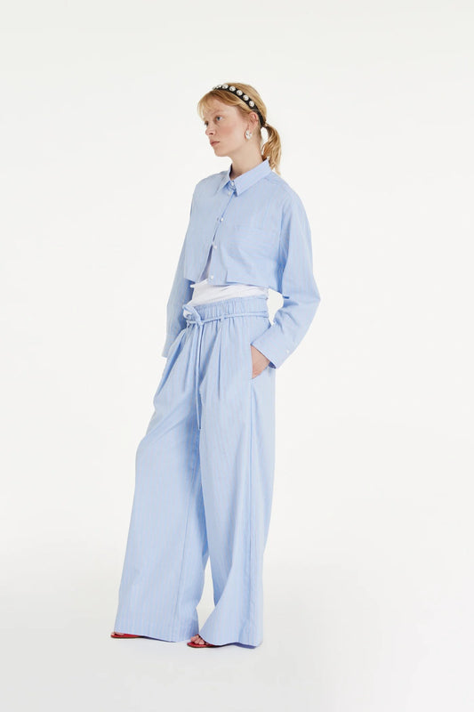 Pinstriped Cotton Trousers by Tela